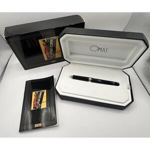 Omas Arte Italiana Paragon BallPoint Pen Black Gold with Box, Case & Paperwork
